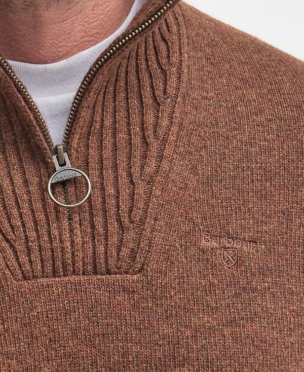 Barbour Essential L/Wool Half Zip Jumper καφε | BABO88551