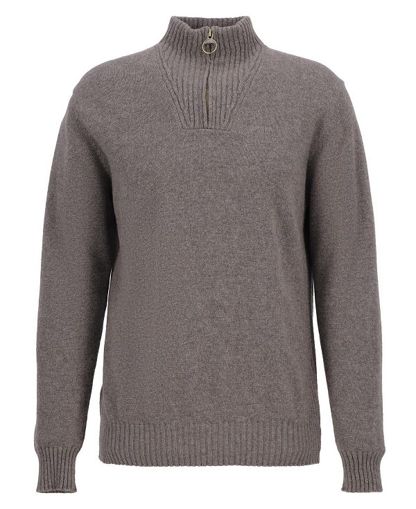Barbour Essential L/Wool Half Zip Jumper γκρι | BABO88573