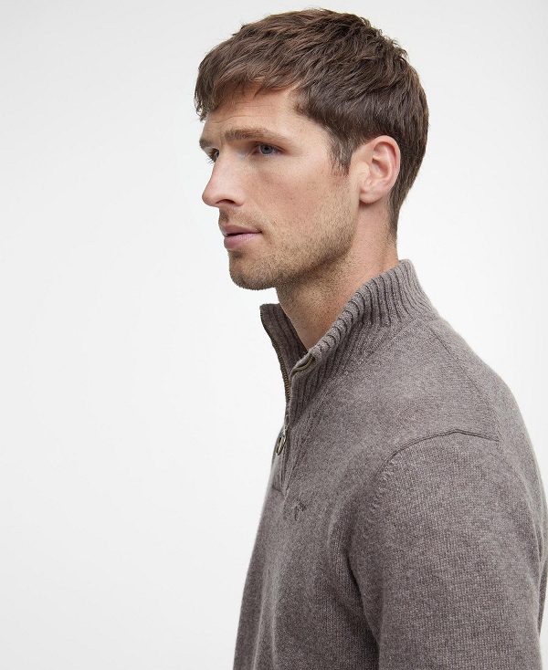 Barbour Essential L/Wool Half Zip Jumper γκρι | BABO88573