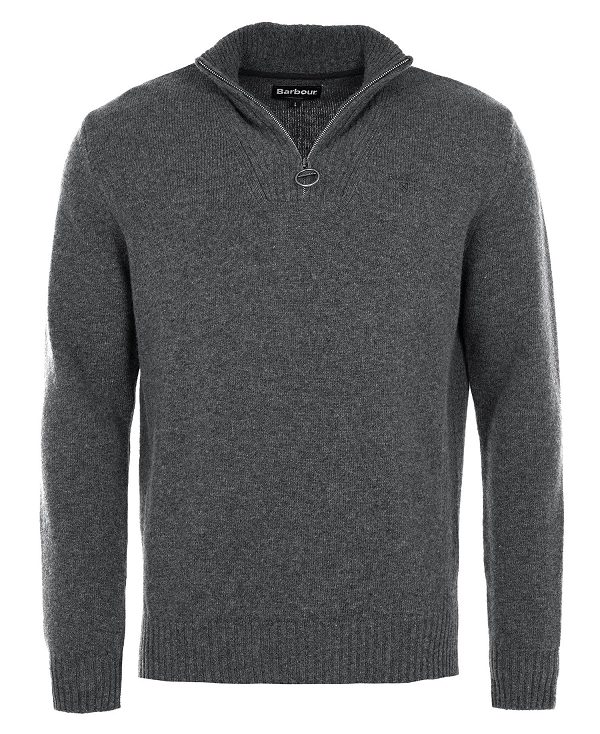 Barbour Essential L/Wool Half Zip Jumper βαθυ γκρι | BABO88574