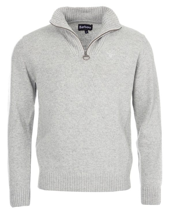 Barbour Essential L/Wool Half Zip Jumper γκρι | BABO88577