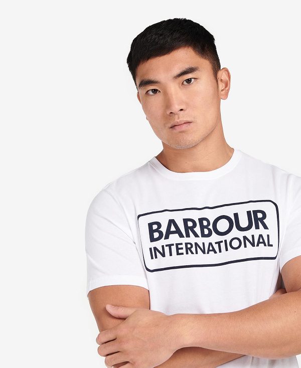 Barbour Essential Large Logo T-shirt ασπρα | BABO88278