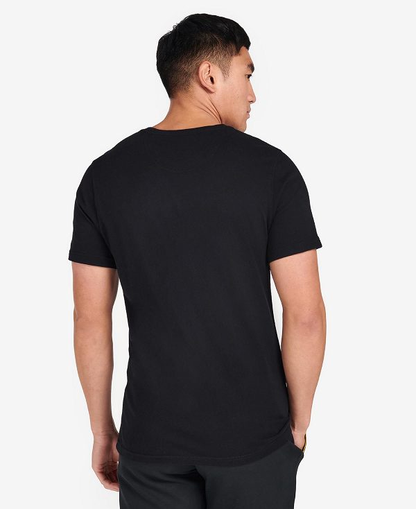 Barbour Essential Large Logo T-shirt μαυρα | BABO88279