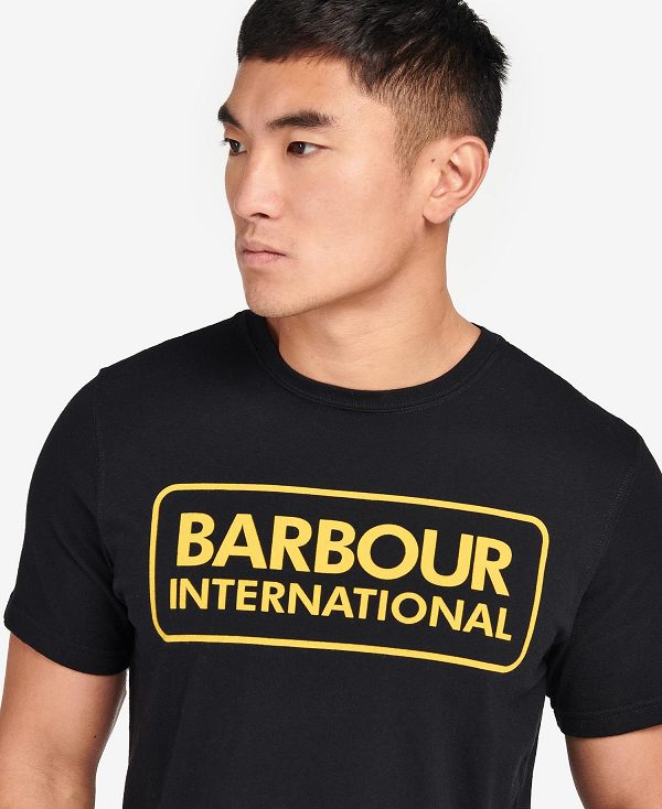 Barbour Essential Large Logo T-shirt μαυρα | BABO88279