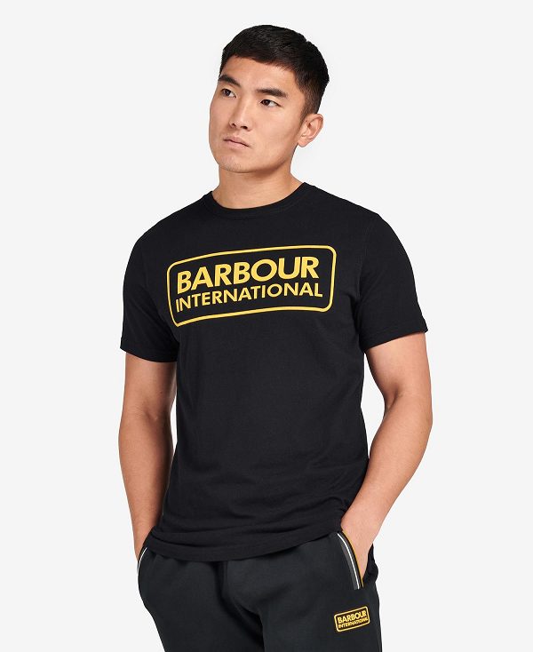 Barbour Essential Large Logo T-shirt μαυρα | BABO88279