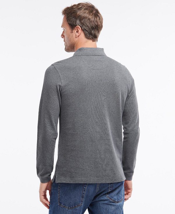 Barbour Essential Long-sleeve Polo Shirt γκρι | BABO88233