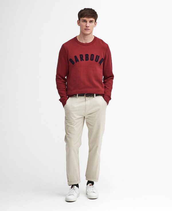 Barbour Essential Prep Logo Sweatshirt κοκκινα | BABO88658
