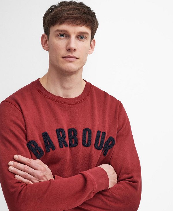 Barbour Essential Prep Logo Sweatshirt κοκκινα | BABO88658