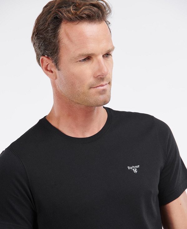 Barbour Essential Sports T-shirt μαυρα | BABO88275
