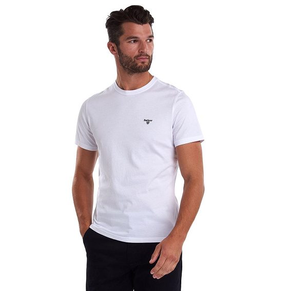 Barbour Essential Sports T-shirt ασπρα | BABO88284