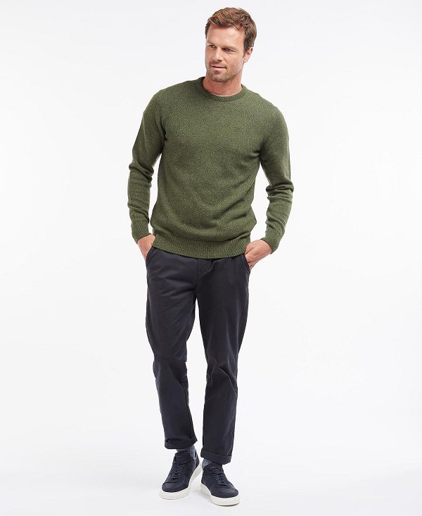Barbour Essential Tisbury Crew-neck Sweatshirt Ελιά | BABO88548