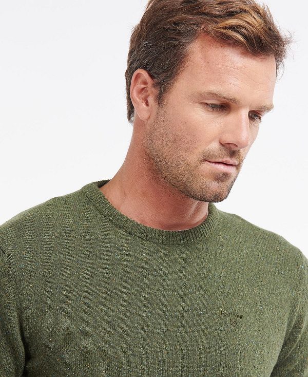 Barbour Essential Tisbury Crew-neck Sweatshirt Ελιά | BABO88548