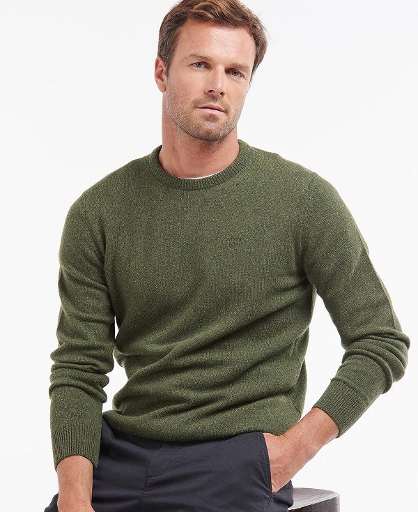 Barbour Essential Tisbury Crew-neck Sweatshirt Ελιά | BABO88548