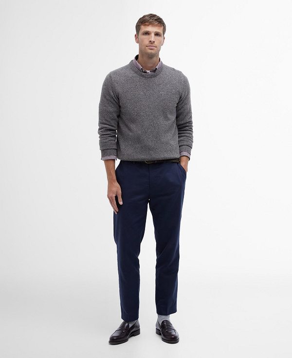 Barbour Essential Tisbury Crew-neck Sweatshirt γκρι | BABO88549