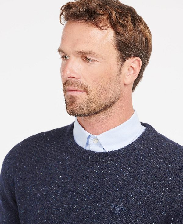Barbour Essential Tisbury Crew-neck Sweatshirt σκουρο μπλε | BABO88567