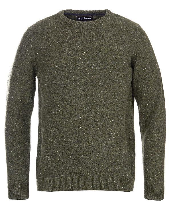 Barbour Essential Tisbury Crew-neck Sweatshirt Ελιά | BABO88584