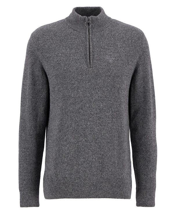Barbour Essential Tisbury Half Zip Sweatshirt γκρι | BABO88512
