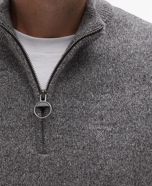 Barbour Essential Tisbury Half Zip Sweatshirt γκρι | BABO88512