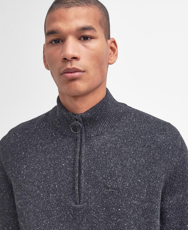 Barbour Essential Tisbury Half Zip Sweatshirt γκρι | BABO88530