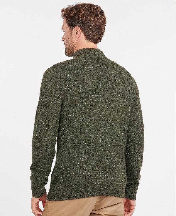 Barbour Essential Tisbury Half Zip Sweatshirt Ελιά | BABO88575