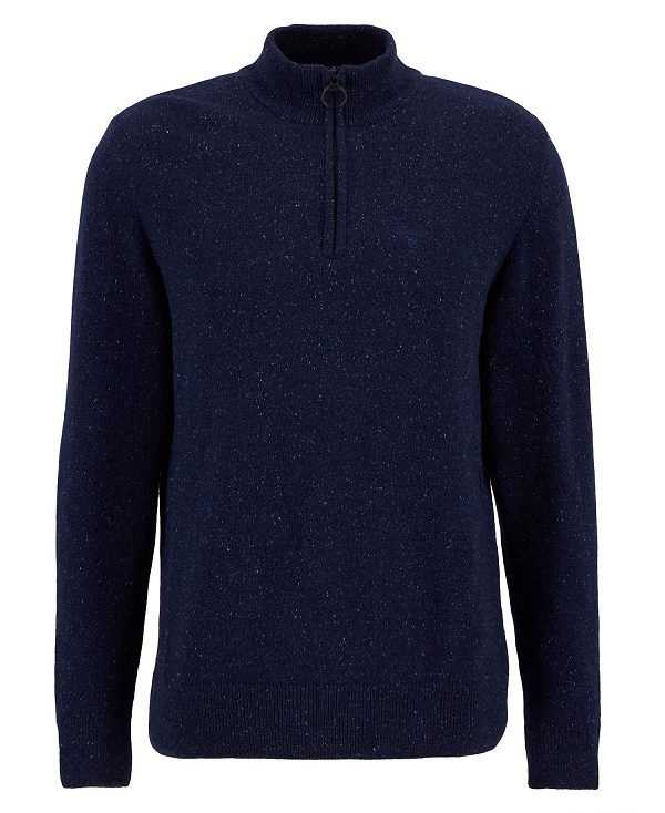 Barbour Essential Tisbury Half Zip Sweatshirt σκουρο μπλε | BABO88586