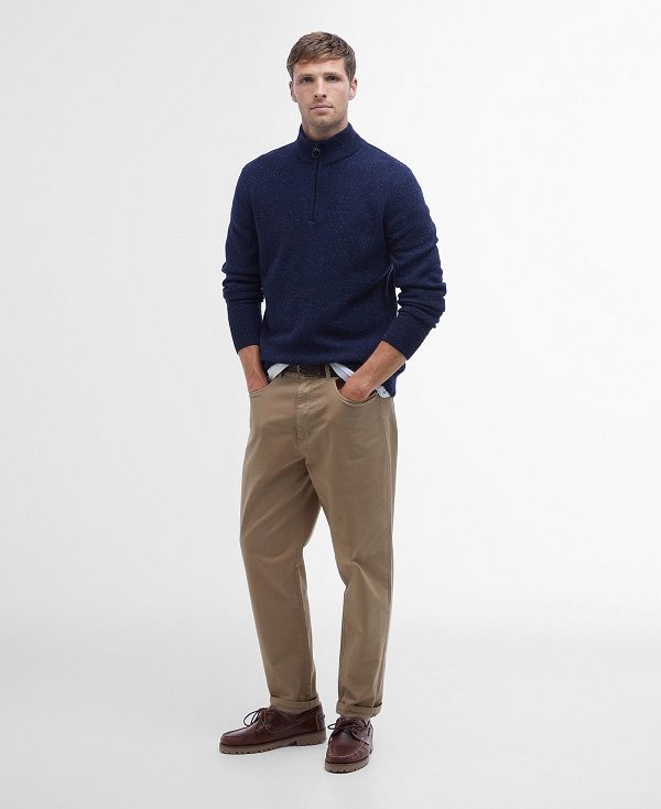 Barbour Essential Tisbury Half Zip Sweatshirt σκουρο μπλε | BABO88586