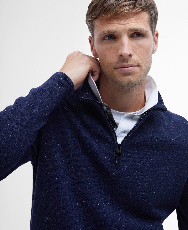 Barbour Essential Tisbury Half Zip Sweatshirt σκουρο μπλε | BABO88586