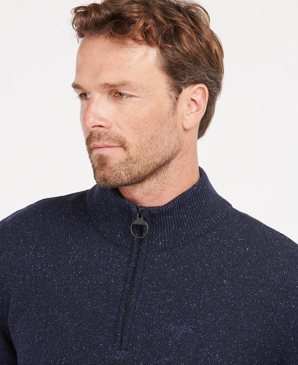Barbour Essential Tisbury Half Zip Sweatshirt σκουρο μπλε | BABO88586