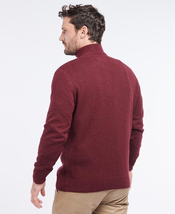 Barbour Essential Tisbury Half Zip Sweatshirt μπορντο | BABO88588