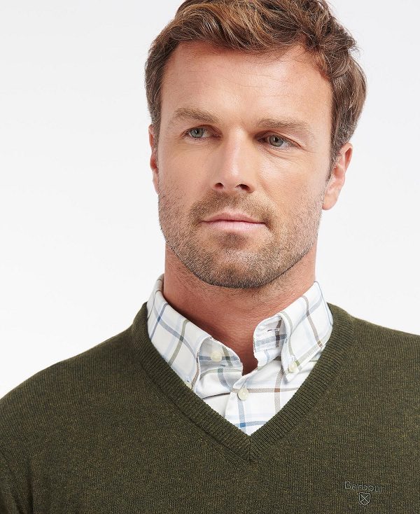 Barbour Essential V-neck Sweatshirt πρασινο | BABO88507