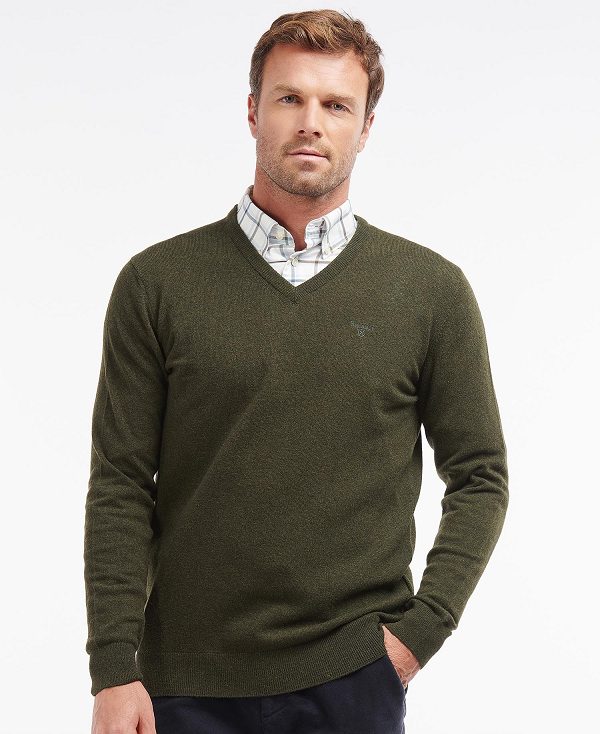 Barbour Essential V-neck Sweatshirt πρασινο | BABO88507