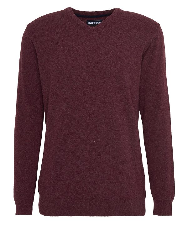Barbour Essential V-neck Sweatshirt μπορντο | BABO88517