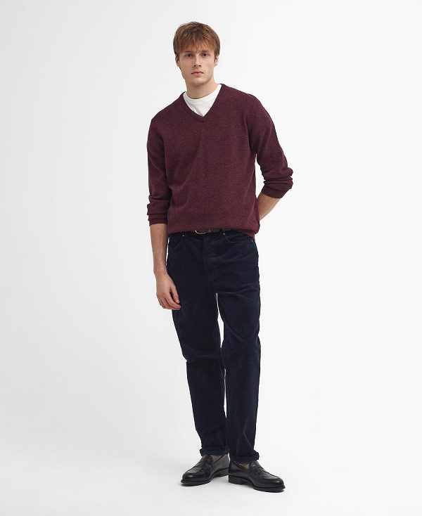 Barbour Essential V-neck Sweatshirt μπορντο | BABO88517