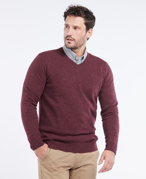 Barbour Essential V-neck Sweatshirt μπορντο | BABO88517