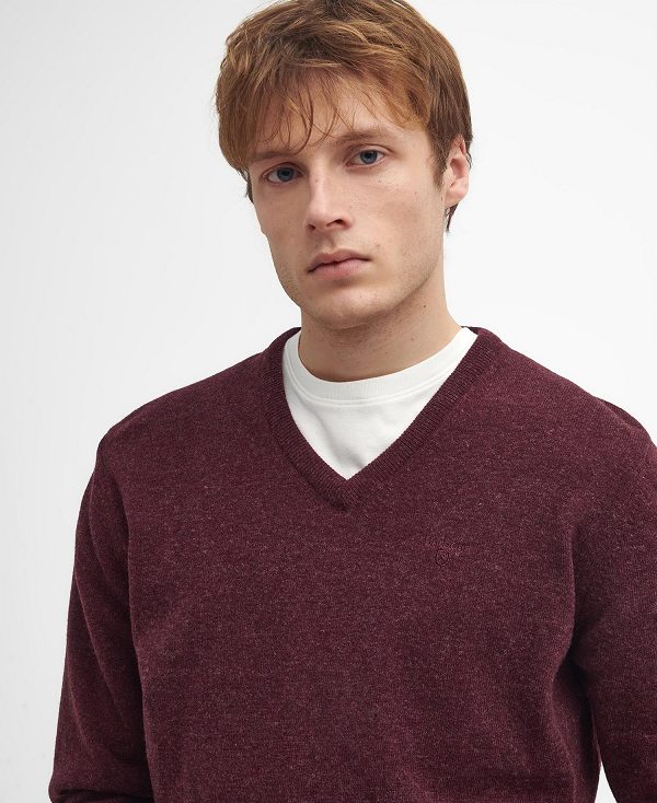 Barbour Essential V-neck Sweatshirt μπορντο | BABO88517