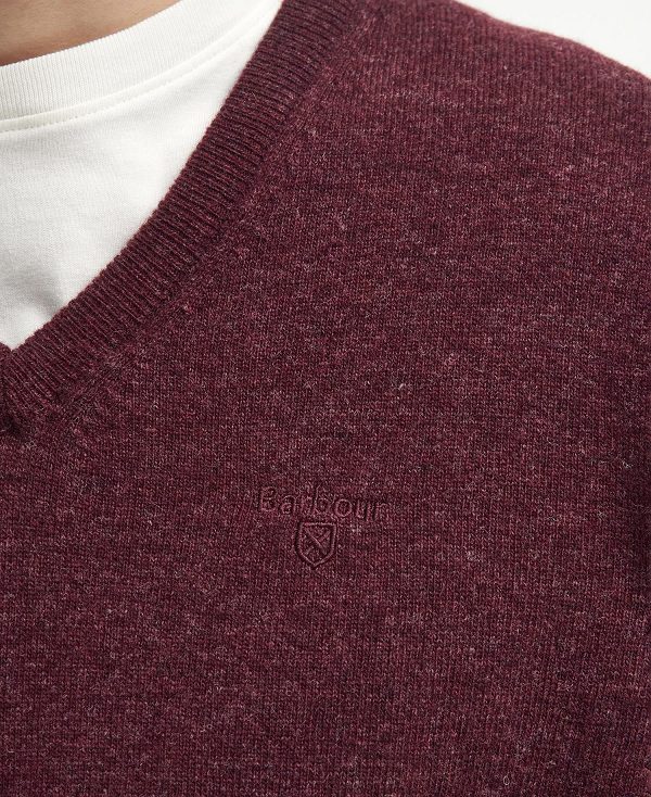 Barbour Essential V-neck Sweatshirt μπορντο | BABO88517
