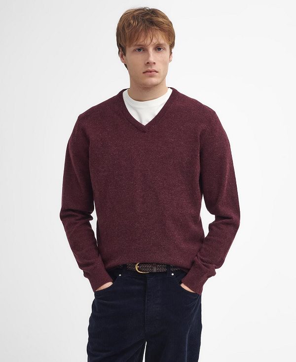 Barbour Essential V-neck Sweatshirt μπορντο | BABO88517
