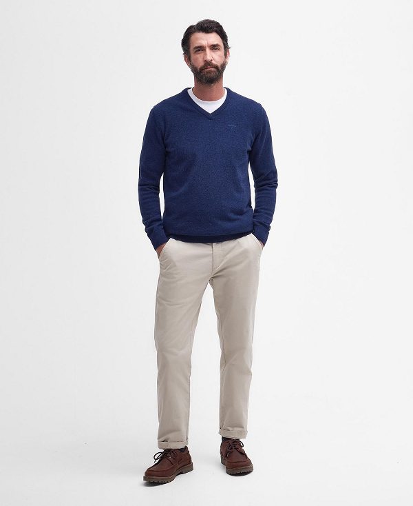 Barbour Essential V-neck Sweatshirt βαθυ μπλε | BABO88522
