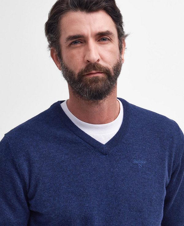 Barbour Essential V-neck Sweatshirt βαθυ μπλε | BABO88522