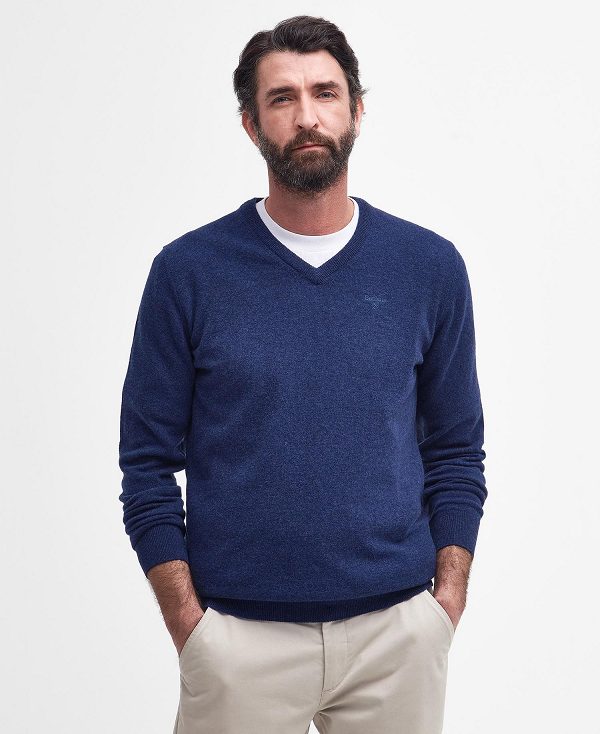 Barbour Essential V-neck Sweatshirt βαθυ μπλε | BABO88522