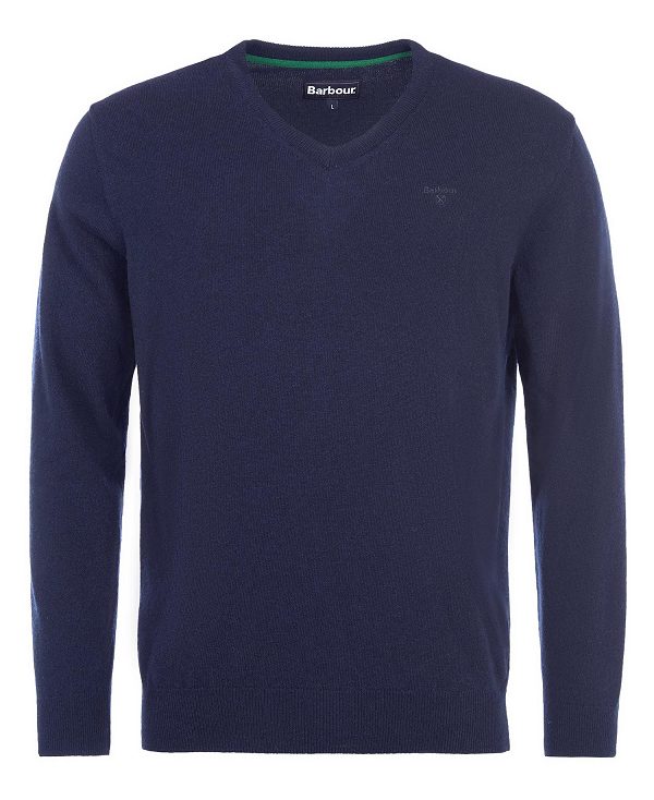 Barbour Essential V-neck Sweatshirt σκουρο μπλε | BABO88525