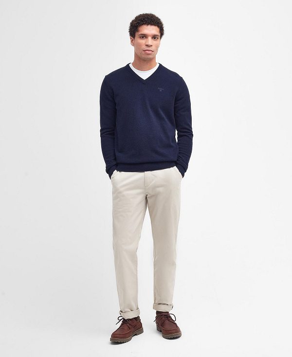 Barbour Essential V-neck Sweatshirt σκουρο μπλε | BABO88525