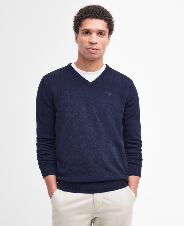 Barbour Essential V-neck Sweatshirt σκουρο μπλε | BABO88525