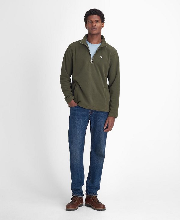Barbour Essentials Half-zip Fleece πρασινο | BABO88707