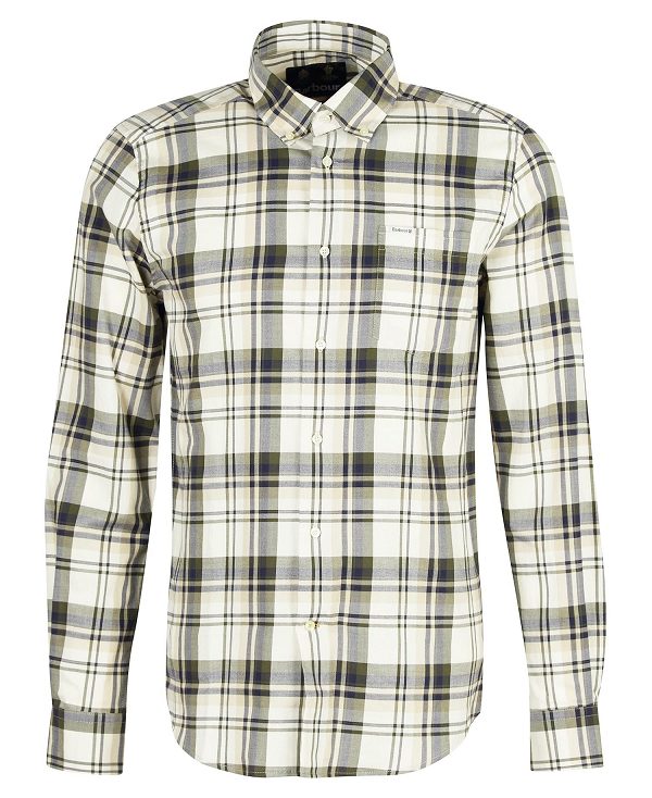 Barbour Falstone Tailored Long-sleeved Checked Shirt Ελιά | BABO87614