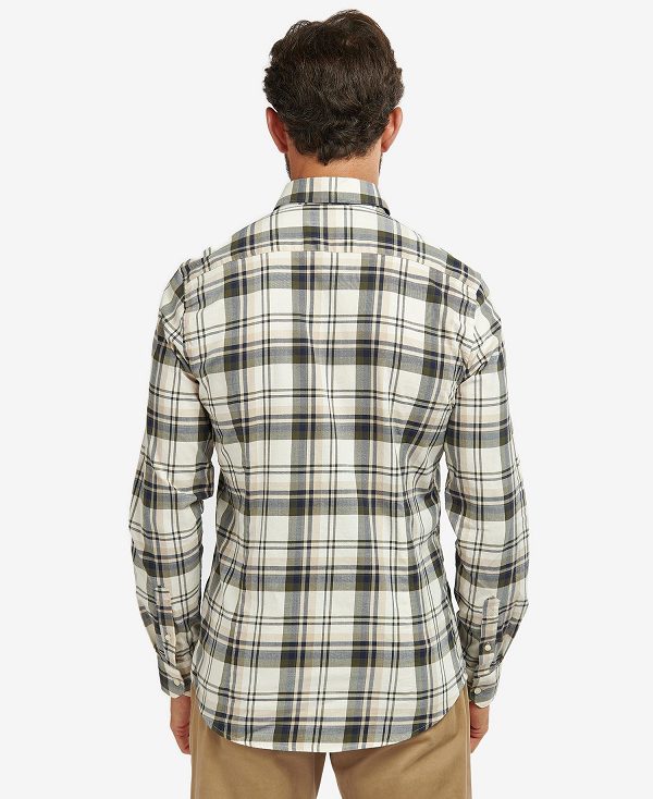 Barbour Falstone Tailored Long-sleeved Checked Shirt Ελιά | BABO87614