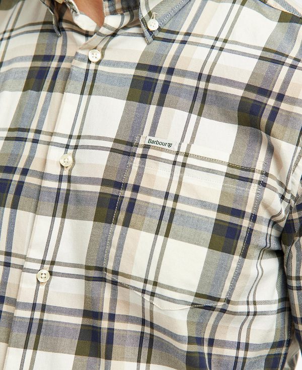 Barbour Falstone Tailored Long-sleeved Checked Shirt Ελιά | BABO87614