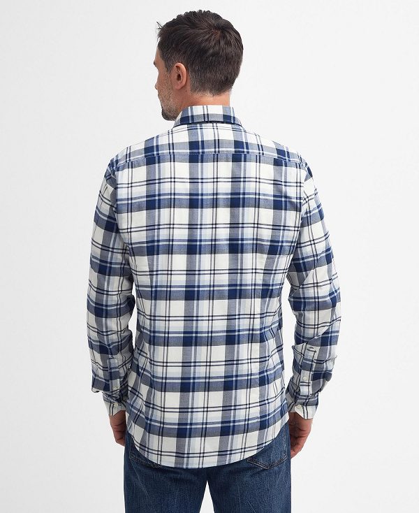 Barbour Falstone Tailored Long-sleeved Checked Shirt μπλε | BABO87723
