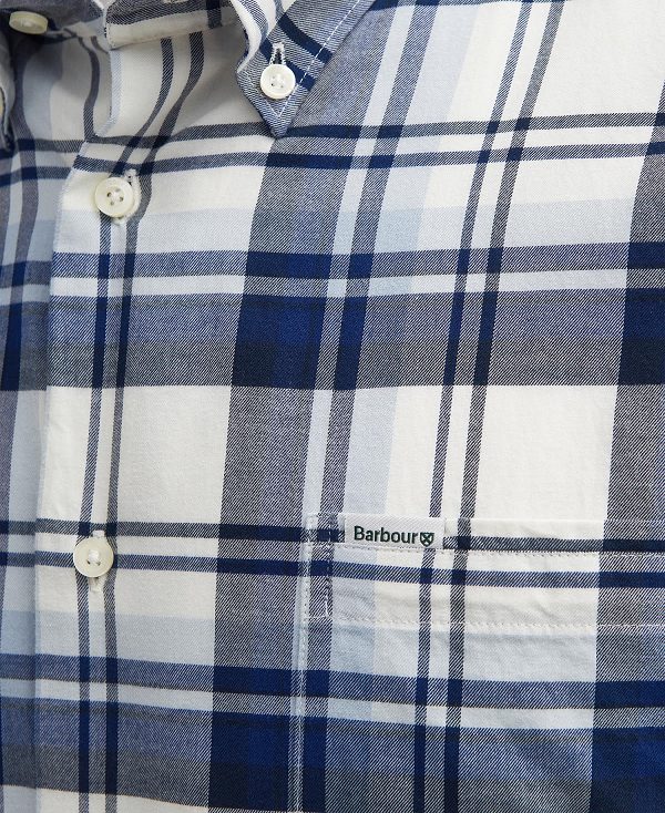 Barbour Falstone Tailored Long-sleeved Checked Shirt μπλε | BABO87723