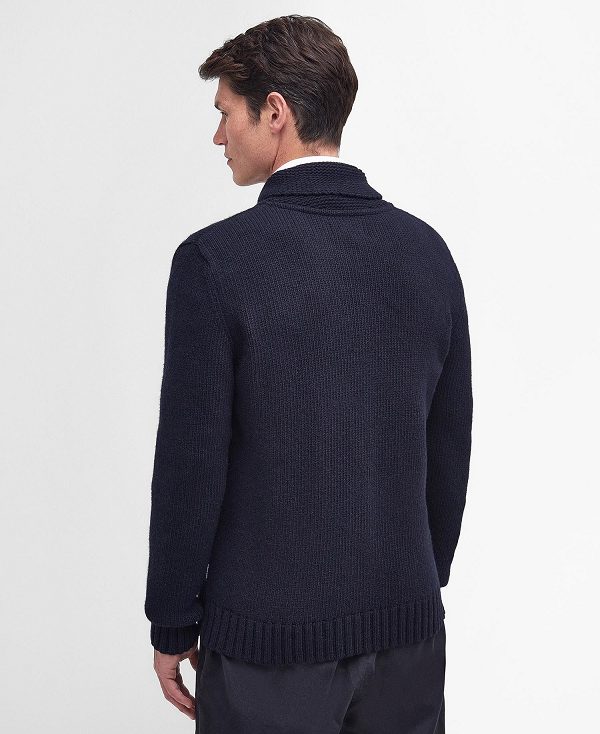 Barbour Felton Zip-up Jumper σκουρο μπλε | BABO88598